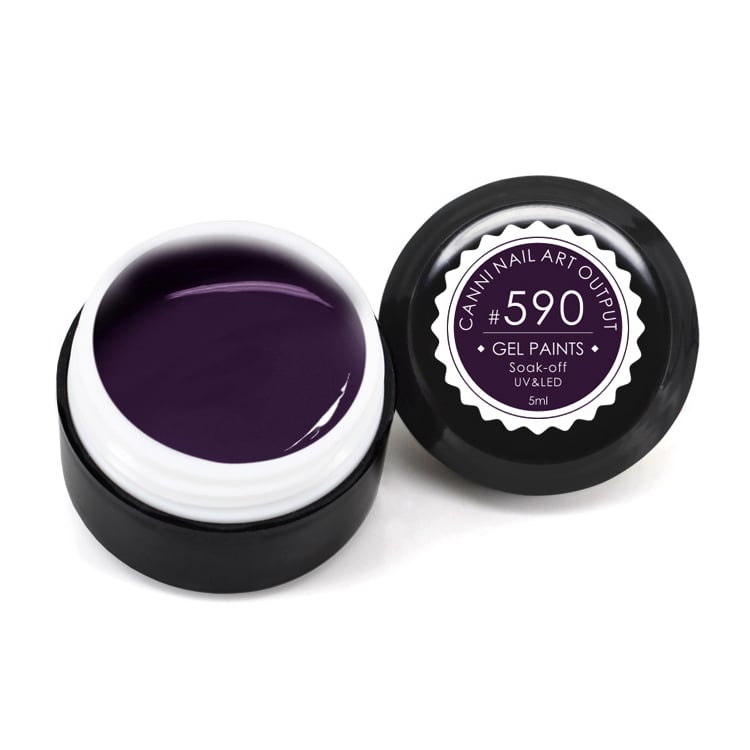 Гель-фарба Canni Nail Art Output Gel Paints Soak-off UV&amp;LED 590 темний баклажан, 5 мл